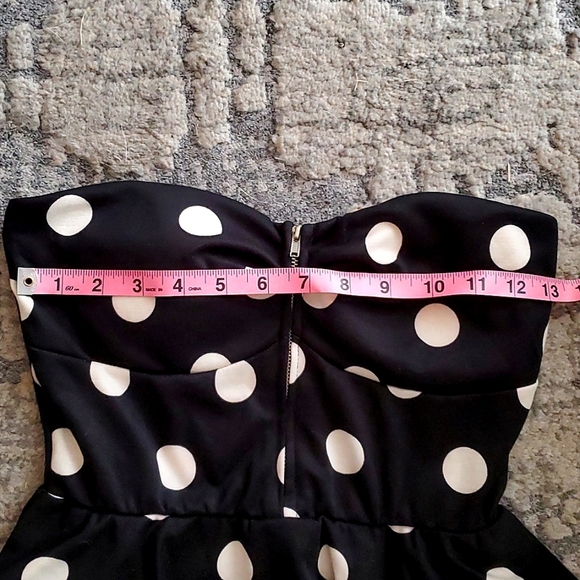 NWT - Agaci MD Retro Polka Dot Peplum Strapless Bodycon Cocktail Dress - Picture 10 of 10